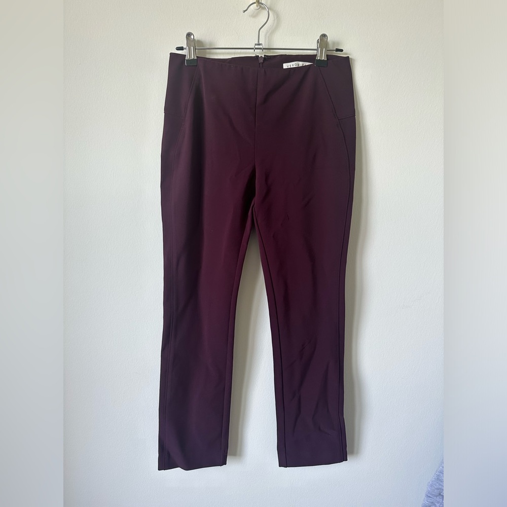 Veronica Beard Maroon Scuba Dress Pants 2